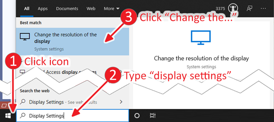 Open System Display Settings