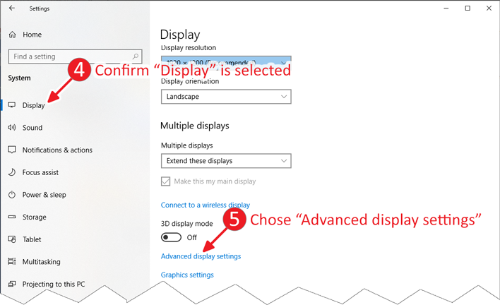 System Display Settings